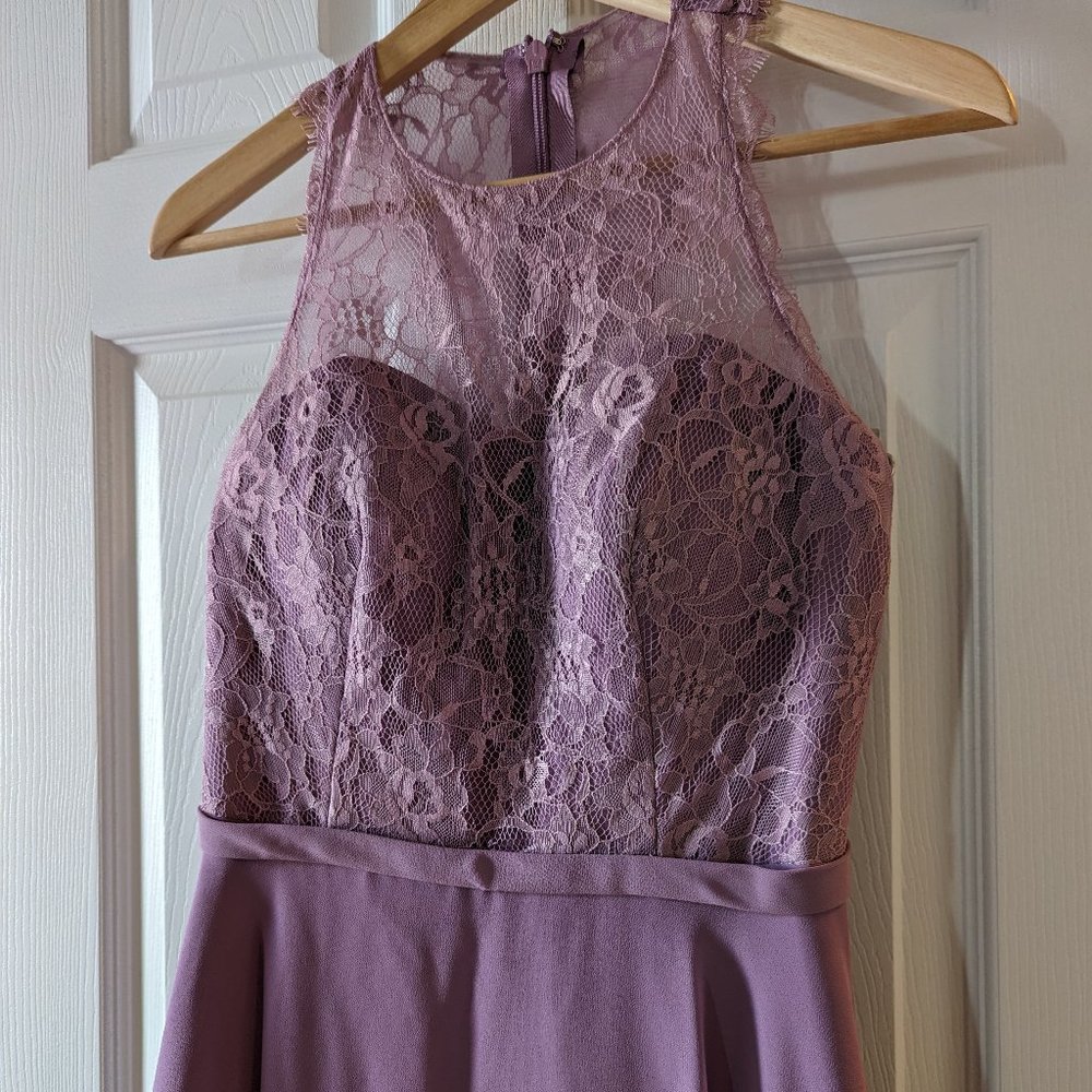 EUC Azazie Bridesmaids Dress A-Line w/ Pockets   Wisteria   Approx Sz 2